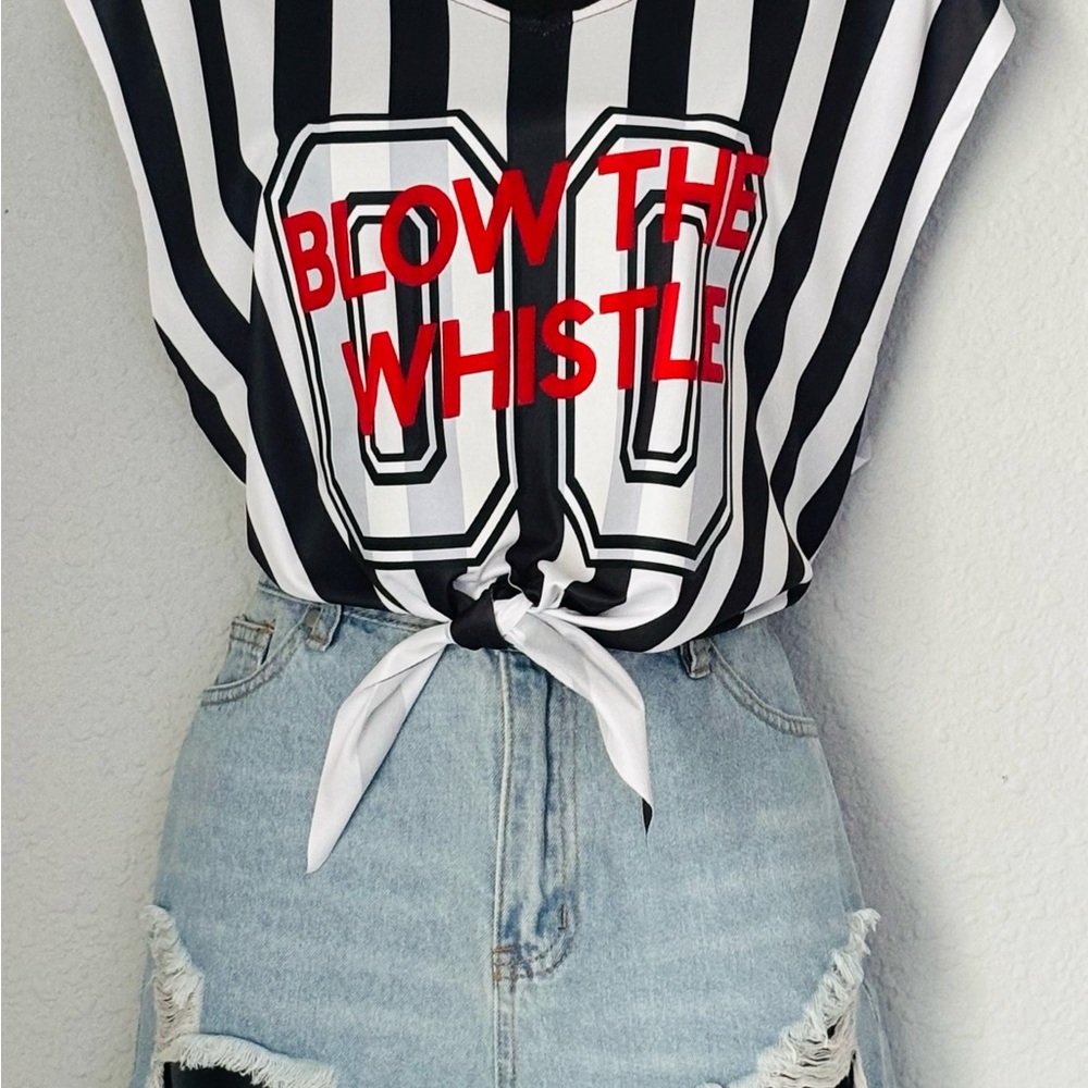 Striped Black and White Graphic Top